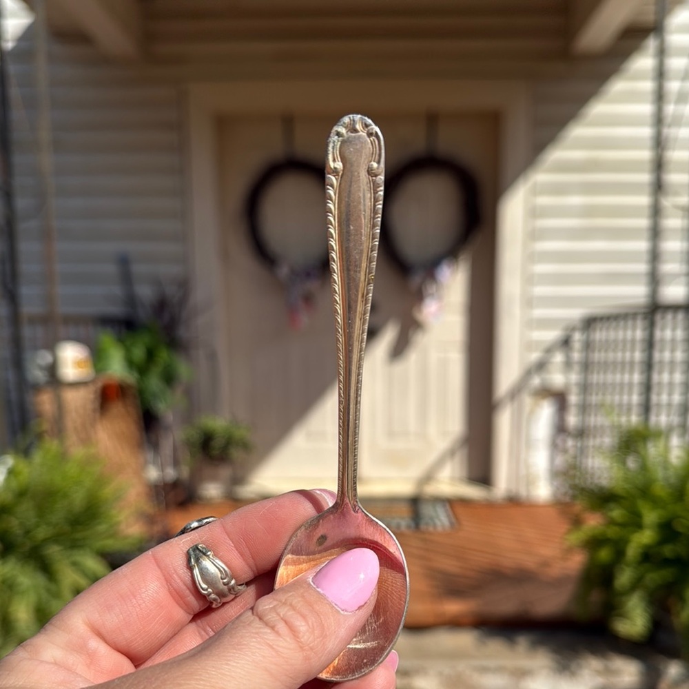Vintage Silverplate Teaspoon - Pink Accent